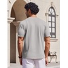 image:imageCOOFANDY Mens T Shirts V Neck Short Sleeve Plain Casual Cotton Basic Pullover TeesLight Grey
