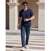 image:imageCOOFANDY Mens T Shirts V Neck Short Sleeve Plain Casual Cotton Basic Pullover TeesNavy Blue