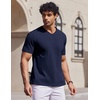 image:imageCOOFANDY Mens T Shirts V Neck Short Sleeve Plain Casual Cotton Basic Pullover TeesNavy Blue
