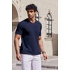 image:imageCOOFANDY Mens T Shirts V Neck Short Sleeve Plain Casual Cotton Basic Pullover TeesNavy Blue