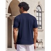 image:imageCOOFANDY Mens T Shirts V Neck Short Sleeve Plain Casual Cotton Basic Pullover TeesNavy Blue
