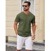 image:imageCOOFANDY Mens T Shirts V Neck Short Sleeve Plain Casual Cotton Basic Pullover TeesOlive Green