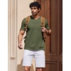 image:imageCOOFANDY Mens T Shirts V Neck Short Sleeve Plain Casual Cotton Basic Pullover TeesOlive Green