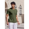 image:imageCOOFANDY Mens T Shirts V Neck Short Sleeve Plain Casual Cotton Basic Pullover TeesOlive Green