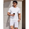 image:imageCOOFANDY Mens T Shirts V Neck Short Sleeve Plain Casual Cotton Basic Pullover TeesWhite