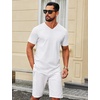image:imageCOOFANDY Mens T Shirts V Neck Short Sleeve Plain Casual Cotton Basic Pullover TeesWhite