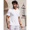 image:imageCOOFANDY Mens T Shirts V Neck Short Sleeve Plain Casual Cotton Basic Pullover TeesWhite