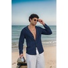 image:imageCOOFANDY Mens UPF 50 Sun Protection Hoodie Shirt Lightweight Quick Dry Fishing Hiking Beach Cover UpNavy Blue