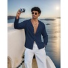 image:imageCOOFANDY Mens UPF 50 Sun Protection Hoodie Shirt Lightweight Quick Dry Fishing Hiking Beach Cover UpNavy Blue