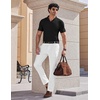 image:imageCOOFANDY Mens V Neck Polo Shirts Short Sleeve Golf TShirts Ribbed Knit Soft TeesBlack