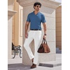 image:imageCOOFANDY Mens V Neck Polo Shirts Short Sleeve Golf TShirts Ribbed Knit Soft TeesBlue