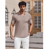 image:imageCOOFANDY Mens V Neck Polo Shirts Short Sleeve Golf TShirts Ribbed Knit Soft TeesKhaki