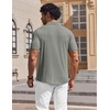 image:imageCOOFANDY Mens V Neck Polo Shirts Short Sleeve Golf TShirts Ribbed Knit Soft TeesLight Green