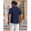 image:imageCOOFANDY Mens V Neck Polo Shirts Short Sleeve Golf TShirts Ribbed Knit Soft TeesNavy Blue