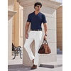 image:imageCOOFANDY Mens V Neck Polo Shirts Short Sleeve Golf TShirts Ribbed Knit Soft TeesNavy Blue