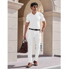 image:imageCOOFANDY Mens V Neck Polo Shirts Short Sleeve Golf TShirts Ribbed Knit Soft TeesWhite
