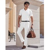 image:imageCOOFANDY Mens V Neck Polo Shirts Short Sleeve Golf TShirts Ribbed Knit Soft TeesWhite