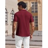 image:imageCOOFANDY Mens V Neck Polo Shirts Short Sleeve Golf TShirts Ribbed Knit Soft TeesWine Red