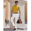 image:imageCOOFANDY Mens V Neck Polo Shirts Short Sleeve Golf TShirts Ribbed Knit Soft TeesYellow