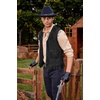 image:imageCOOFANDY Mens Western Cowboy Vest Casual Fringe Hippie Costume V Neck Zipper Suede Leather WaistcoatBlack