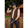 image:imageCOOFANDY Mens Western Cowboy Vest Casual Fringe Hippie Costume V Neck Zipper Suede Leather WaistcoatCoffee
