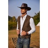 image:imageCOOFANDY Mens Western Cowboy Vest Casual Fringe Hippie Costume V Neck Zipper Suede Leather WaistcoatCoffee