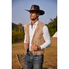 image:imageCOOFANDY Mens Western Cowboy Vest Casual Fringe Hippie Costume V Neck Zipper Suede Leather WaistcoatLight Khaki