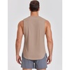 image:imageCOOFANDY Mens Workout Tank Tops Cut Off Bodybuilding Fitness Muscle Shirts Wide Armholes Summer Sleeveless ShirtKhaki