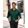 image:imageCOOFANDY Mens Wrinkle Free Dress Shirt Stretch Long Sleeve Button Down Shirts Formal Business ShirtDark Green