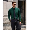 image:imageCOOFANDY Mens Wrinkle Free Dress Shirt Stretch Long Sleeve Button Down Shirts Formal Business ShirtDark Green