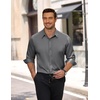 image:imageCOOFANDY Mens Wrinkle Free Dress Shirt Stretch Long Sleeve Button Down Shirts Formal Business ShirtDark Grey