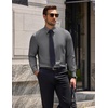 image:imageCOOFANDY Mens Wrinkle Free Dress Shirt Stretch Long Sleeve Button Down Shirts Formal Business ShirtDark Grey