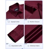 image:imageCOOFANDY Mens Wrinkle Free Dress Shirt Stretch Long Sleeve Button Down Shirts Formal Business ShirtDark Red