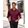 image:imageCOOFANDY Mens Wrinkle Free Dress Shirt Stretch Long Sleeve Button Down Shirts Formal Business ShirtDark Red