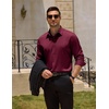 image:imageCOOFANDY Mens Wrinkle Free Dress Shirt Stretch Long Sleeve Button Down Shirts Formal Business ShirtDark Red