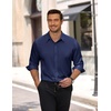 image:imageCOOFANDY Mens Wrinkle Free Dress Shirt Stretch Long Sleeve Button Down Shirts Formal Business ShirtNavy Blue