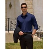 image:imageCOOFANDY Mens Wrinkle Free Dress Shirt Stretch Long Sleeve Button Down Shirts Formal Business ShirtNavy Blue