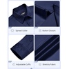 image:imageCOOFANDY Mens Wrinkle Free Dress Shirt Stretch Long Sleeve Button Down Shirts Formal Business ShirtNavy Blue