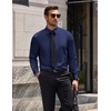 image:imageCOOFANDY Mens Wrinkle Free Dress Shirt Stretch Long Sleeve Button Down Shirts Formal Business ShirtNavy Blue