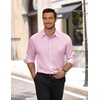image:imageCOOFANDY Mens Wrinkle Free Dress Shirt Stretch Long Sleeve Button Down Shirts Formal Business ShirtPink