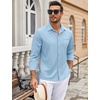 image:imageCOOFANDY Mens Wrinkle Free Dress Shirts Long Sleeve Untucked Shirts Casual Button Down ShirtsBlue