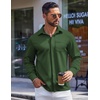 image:imageCOOFANDY Mens Wrinkle Free Dress Shirts Long Sleeve Untucked Shirts Casual Button Down ShirtsDark Army Green