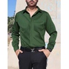 image:imageCOOFANDY Mens Wrinkle Free Dress Shirts Long Sleeve Untucked Shirts Casual Button Down ShirtsDark Army Green