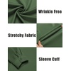image:imageCOOFANDY Mens Wrinkle Free Dress Shirts Long Sleeve Untucked Shirts Casual Button Down ShirtsDark Army Green