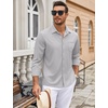 image:imageCOOFANDY Mens Wrinkle Free Dress Shirts Long Sleeve Untucked Shirts Casual Button Down ShirtsLight Grey