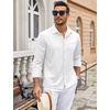 image:imageCOOFANDY Mens Wrinkle Free Dress Shirts Long Sleeve Untucked Shirts Casual Button Down ShirtsWhite