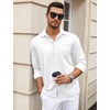 image:imageCOOFANDY Mens Wrinkle Free Dress Shirts Long Sleeve Untucked Shirts Casual Button Down ShirtsWhite