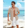 image:imageCOOFANDY Shirts for Mens Button Down Short Sleeve Shirts Casual Summer Beach Textured Shirts with PocketKhaki