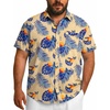 image:imageCOOFANDY Big and Tall Mens Hawaiian Shirts Short Sleeve Tropical Floral Button Down Shirt Casual Summer Beach ShirtsYellowpalm Leaf