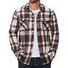 image:imageCOOFANDY Men Flannel Shirt Casual Button Down Shirt Jacket Long Sleeve Plaid Shirts with PocketsBrown